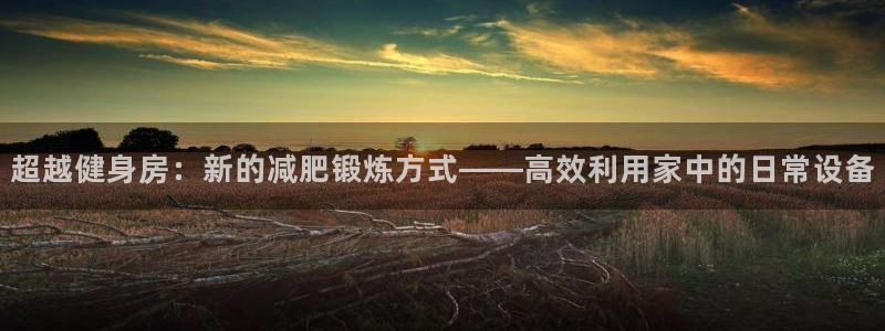 意昂平台体育：超越健身房：新的减肥锻炼方式——高效利